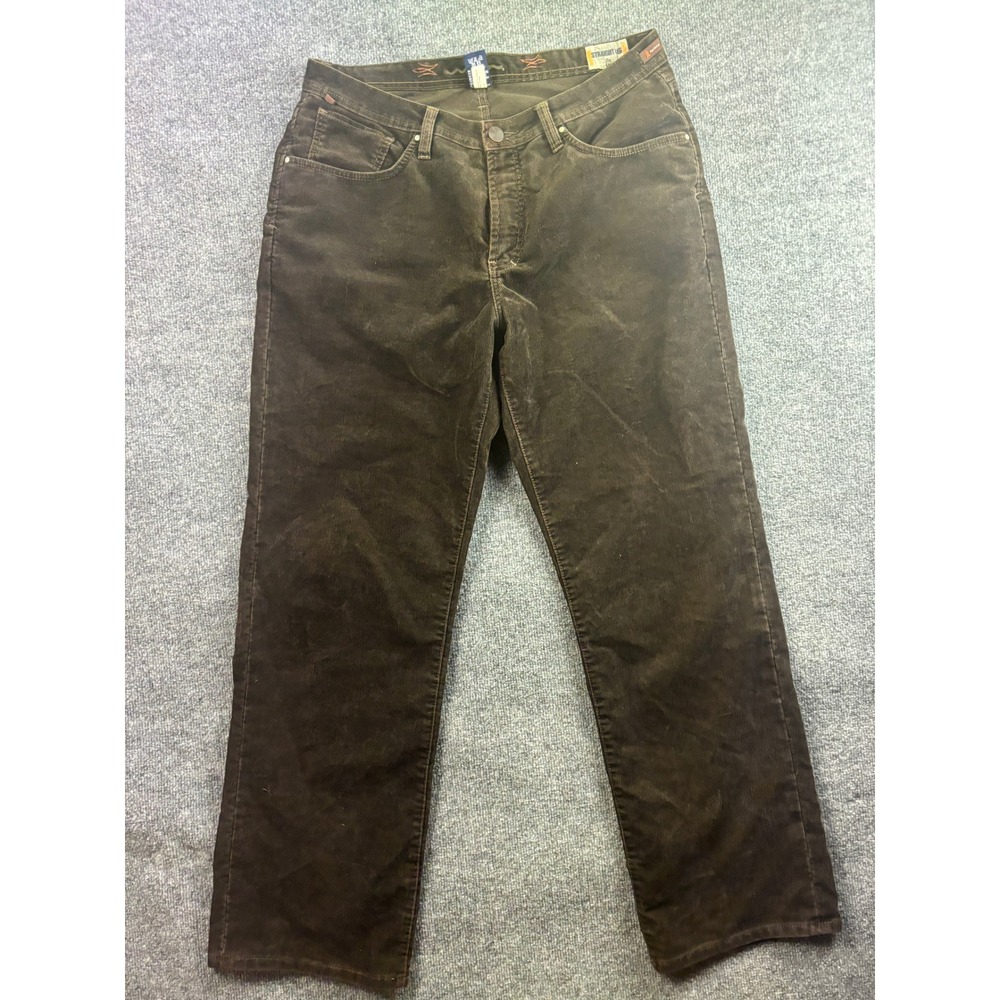Worn Agedenim Corduroy Pants Mens 38x34 Brown Straight Leg Stretch Casual